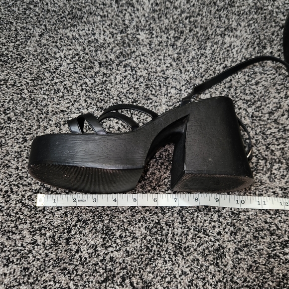 soda chunky Black Strappy sandals Thick Retro Y2k 90s*please See Photos For Size - Picture 10 of 16